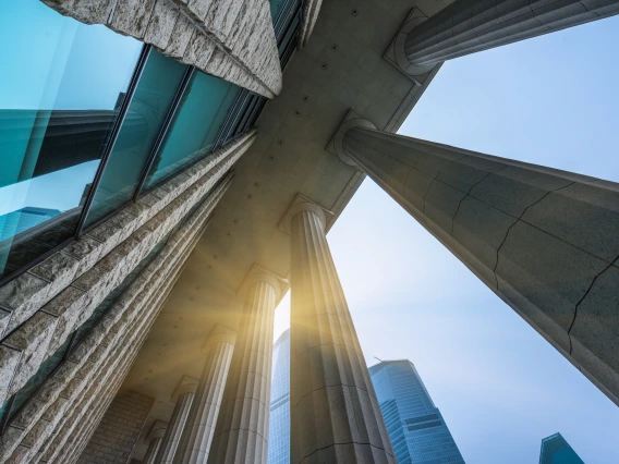 Columns in front of a government building